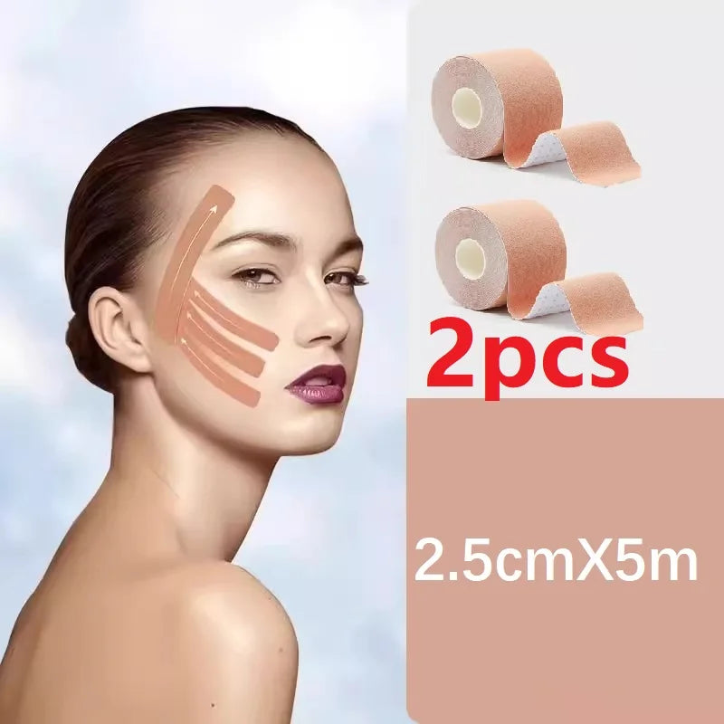 2.5CM*5M Kinesiology Tape For Face V Line Neck Eyes Lifting Wrinkle Remover Sticker Tape Facial Skin Care Tool Elastic Bandage