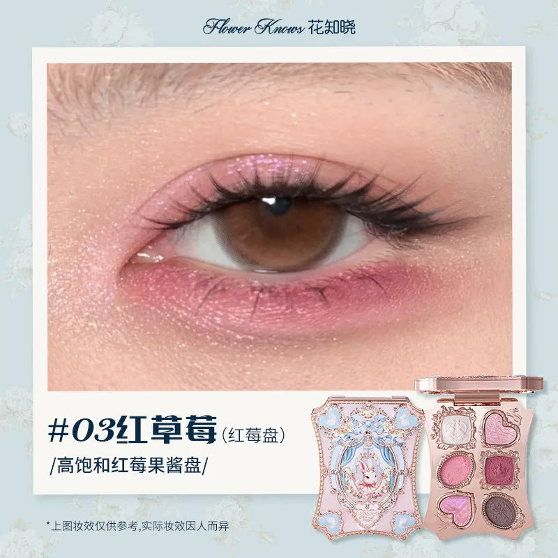 Flower knows Strawberry Cupid Collection Facial Complexion Palette Blush Eyeshadow Highlighter Flower Know Face Bronzer Palette