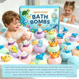 Bath Bombs Gift Set, Ocean Toy Bath Salt Ball Sleeve Box Bath Bombs, Bath Bombs with Surprise Inside, Bubble Bath 60g*12