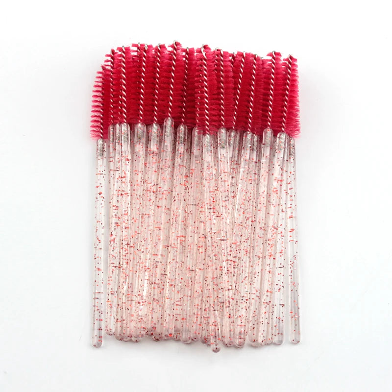 25/50/100 Pcs Eyelash Brushes Mascara Wands Eyelash Makeup Brush Spoolies for Eyebrow Eye Lash Extension Removing Beauty Tools